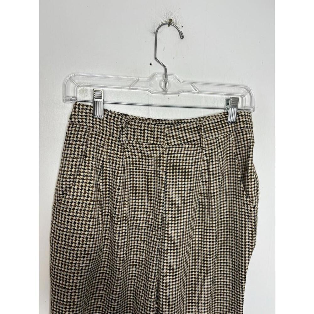 Lulus Pants Womens Small Houndstooth Plaid Wide Leg High Rise Academia Pleated - Picture 6 of 10